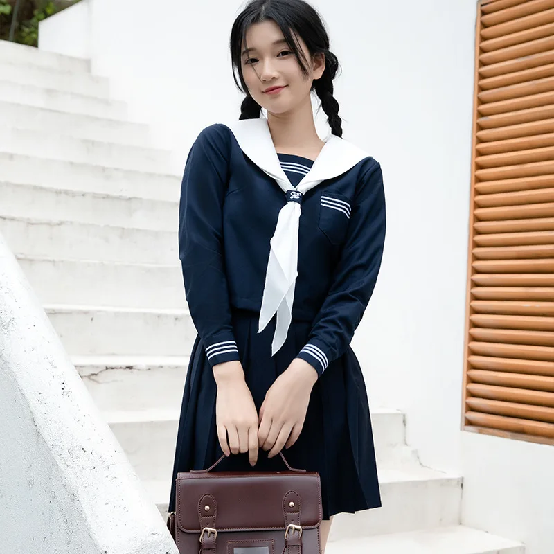 Koreaanse Orthodoxe College-Stijl Matroos Outfit Matrozenpak Jk Uniform Set Japanse Seifuku Student Meisje Schooluniformen Vrouwen Rok