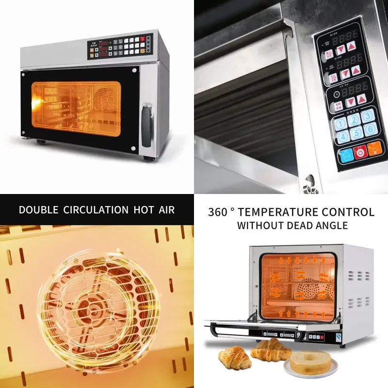 Commercial Electric Oven Hot Air Circulation Furnace 5 Tray Multifunctional Microcomputer Baking Oven for Bakery Restaurant