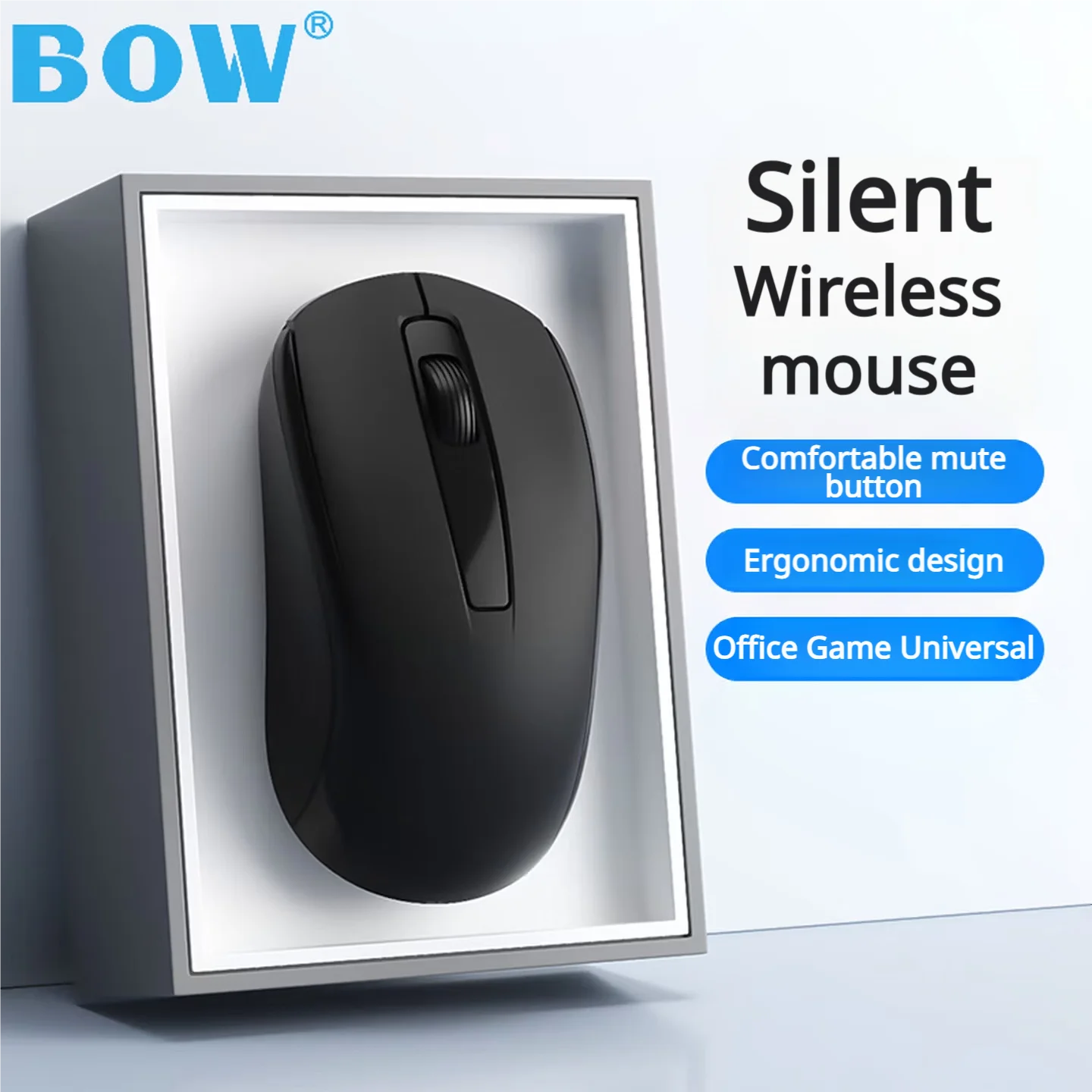 B.O.W MW139 2.4G Wireless Mouse Silent Click Optical Mice Symmetric Portable Office Mouse With USB Receiver For Laptop PC