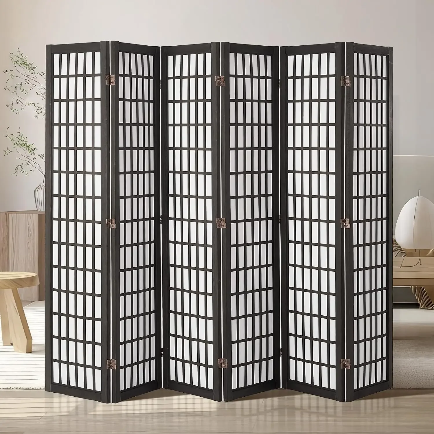 Room Divider, 6 Panel Japanese Room Divider, Folding Privacy Screen Indoor, Portable Partition Dividers and Decoration Screens