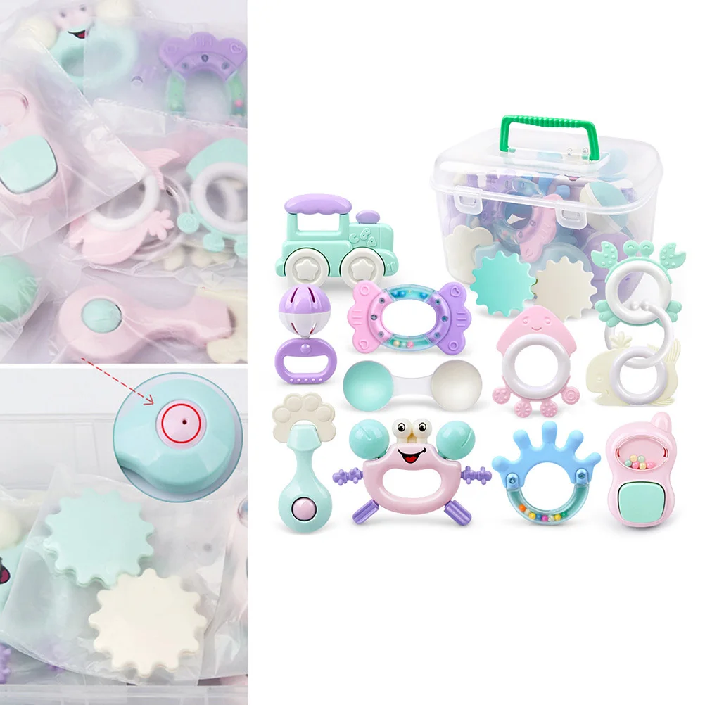 12 Piezas de Mordedores con Sonajero para Bebés, Alivio de Molestias Molares, Masajeador de Encías Calmante, Seguro para Bebés y Niños Pequeños, Fácil de Limpiar