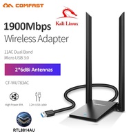 1900Mbps USB3.0 Wireless Network Card RTL8814AU High Power WiFi Adapter Long Range 2*6dBi Antennas Support Kali Linux Monitor