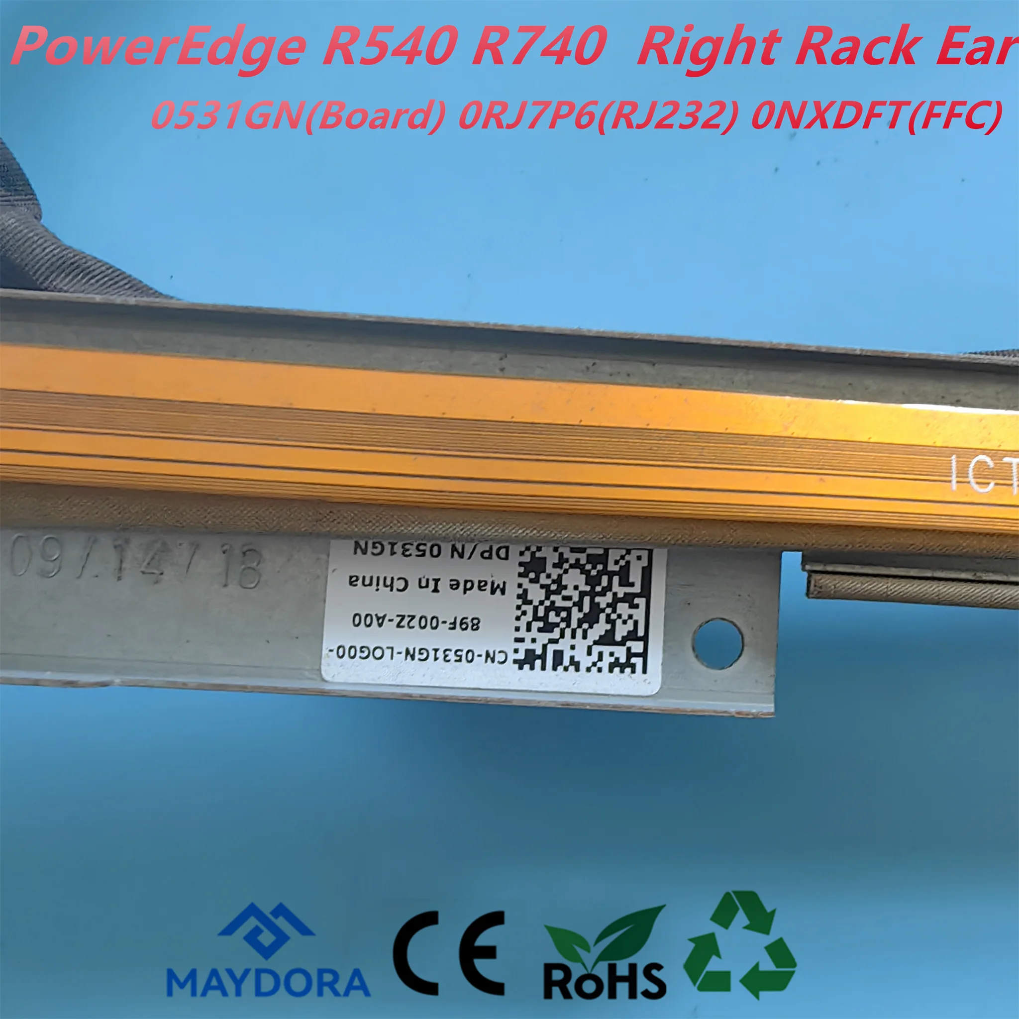 Imagem -03 - Luz do Servidor Rack Ear para Dell Poweredge R540 R740 Series Vga Cabo Usb Coelho 0531gn 0rj7p6 Nxdft Test Pass