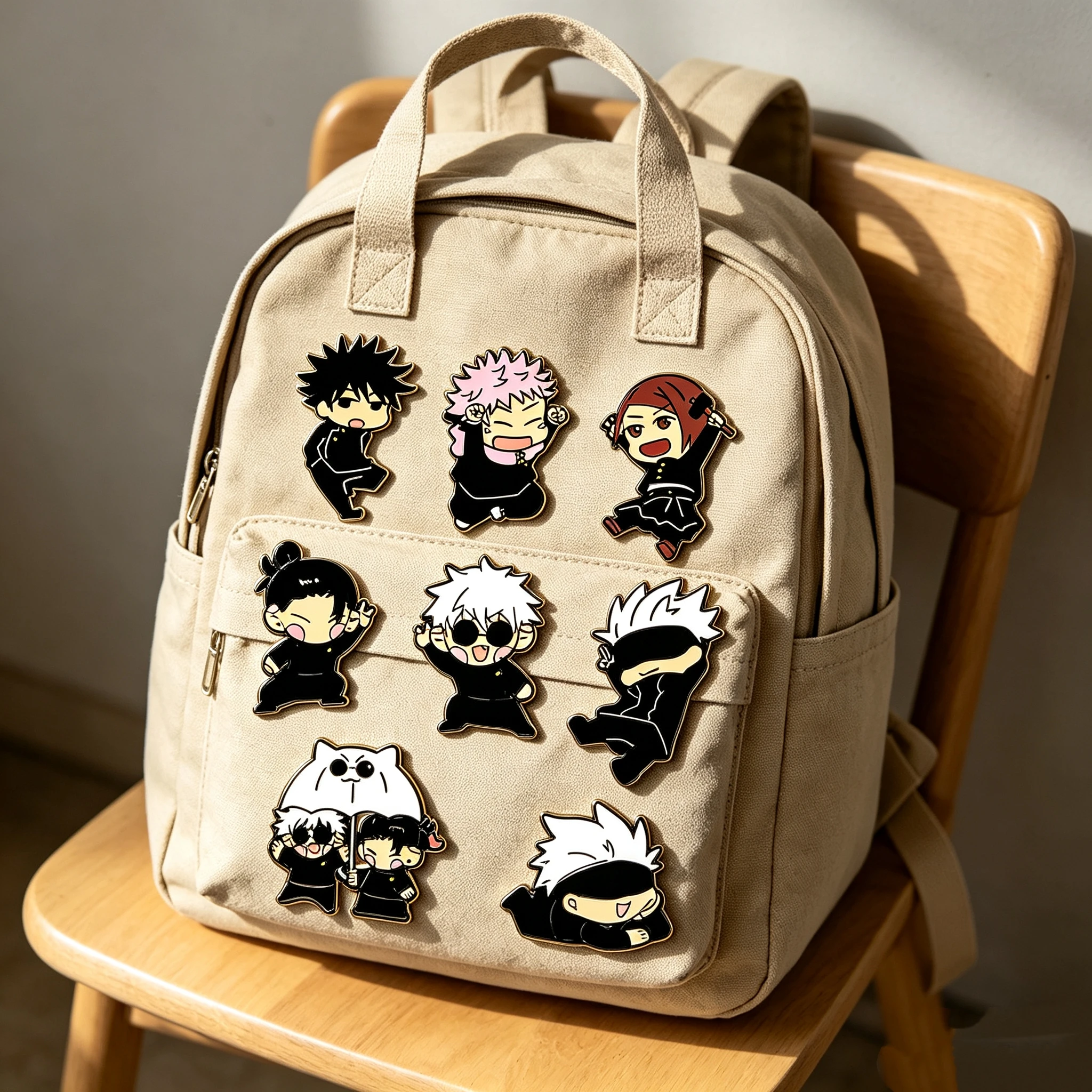 8-teiliges Set mit Emaille-Ansteckern in Q-Version mit Anime-Charakteren, japanische Cartoon-Abzeichen, Broschen für Rucksack, Jacke, Fan-Geschenk – Detail 5