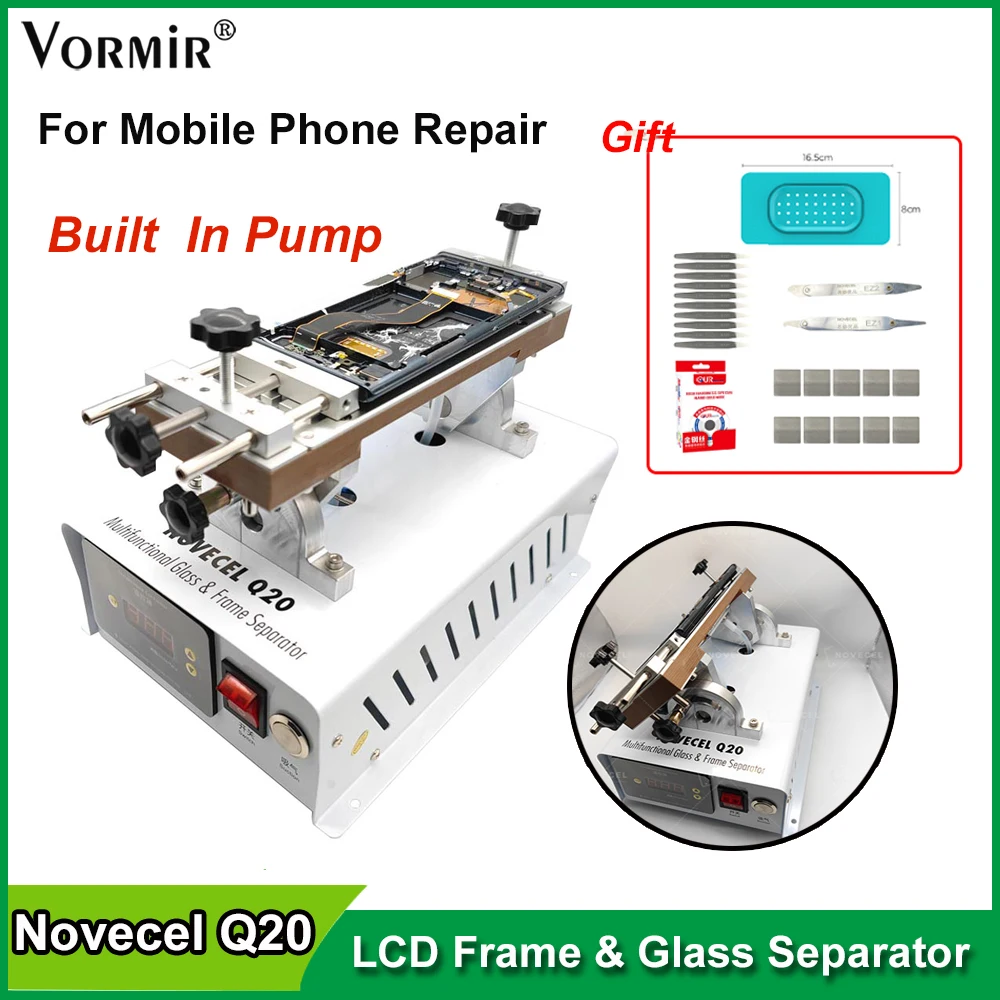 Novecel Q20 Middle Frame Separator Built-in Pump for Samsung Curved Screen Glass Bezel Frame Removal Repair Tool Kits