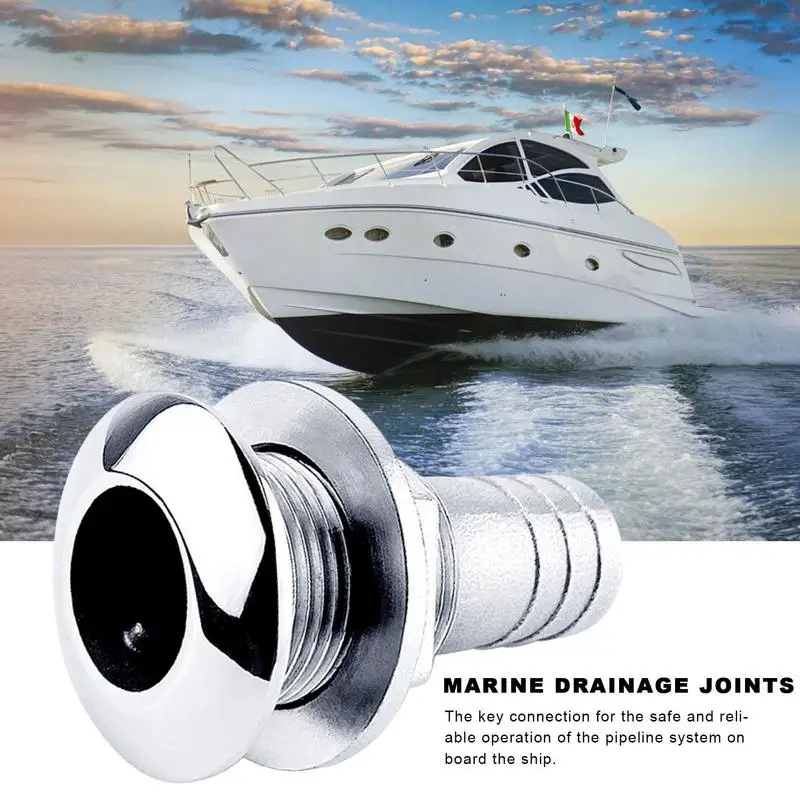 Boat Water Drain Plug Stainless Steel Hull Fitting For Yacht Multifunctional Exits Speedboat Supplies Thru Drain Connector For