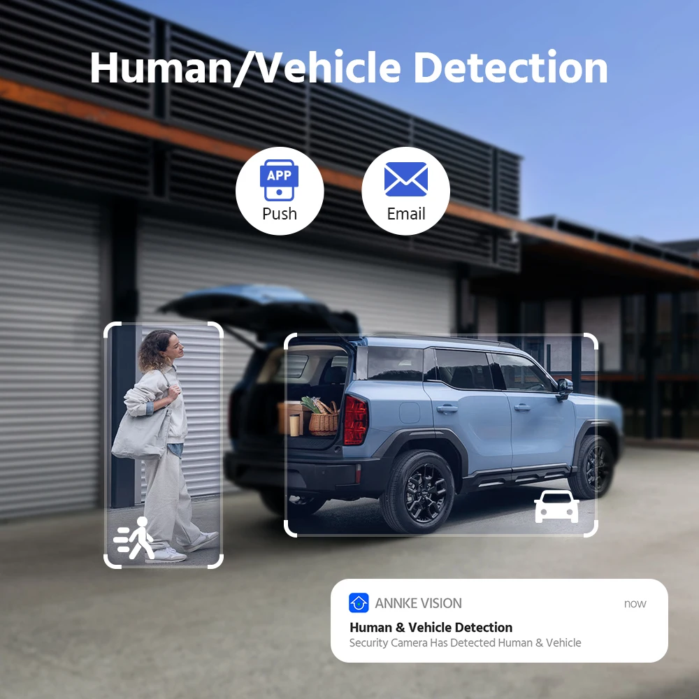 ANNKE 4K 8MP POE كاميرا مراقبة عدسة مزدوجة في الهواء الطلق poe كاميرا 1/2/4 قطعة اللون للرؤية الليلية CCTV كاميرا فيديو الأمن ل NVR