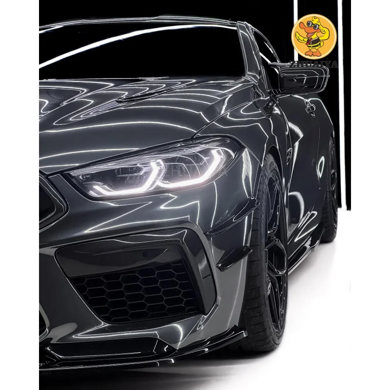 1.52X17M Stretchable Black Mirror Chrome Vinyl Wrap Self-Adhesive Film Decal Air-Release Bubble Free DIY Car Wrapping Roll