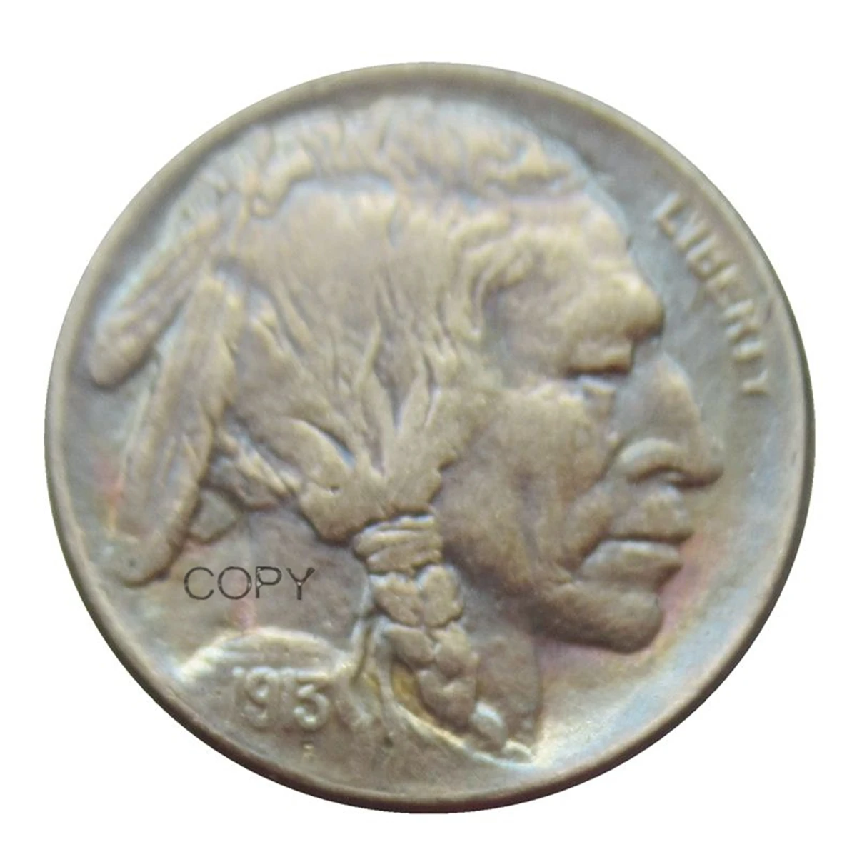 EUA 1913 P/D/S Buffalo Níquel Cinco Centavos Copiar Moeda Decorativa