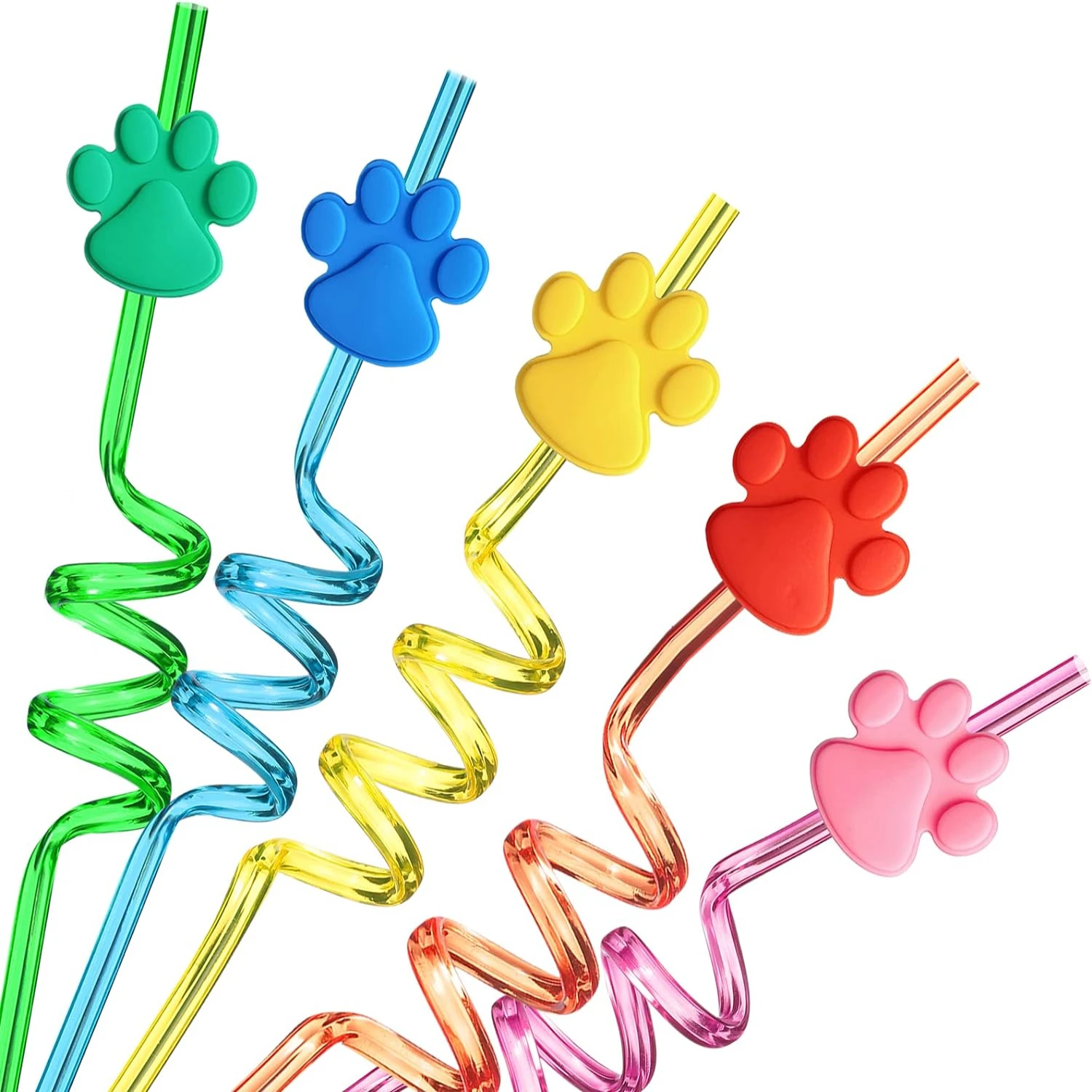 

Adorable Paw Print Drinking Straws - Perfect Pet Party Decor & Favors Bridal shower graduation Lemon party decoration Pirate