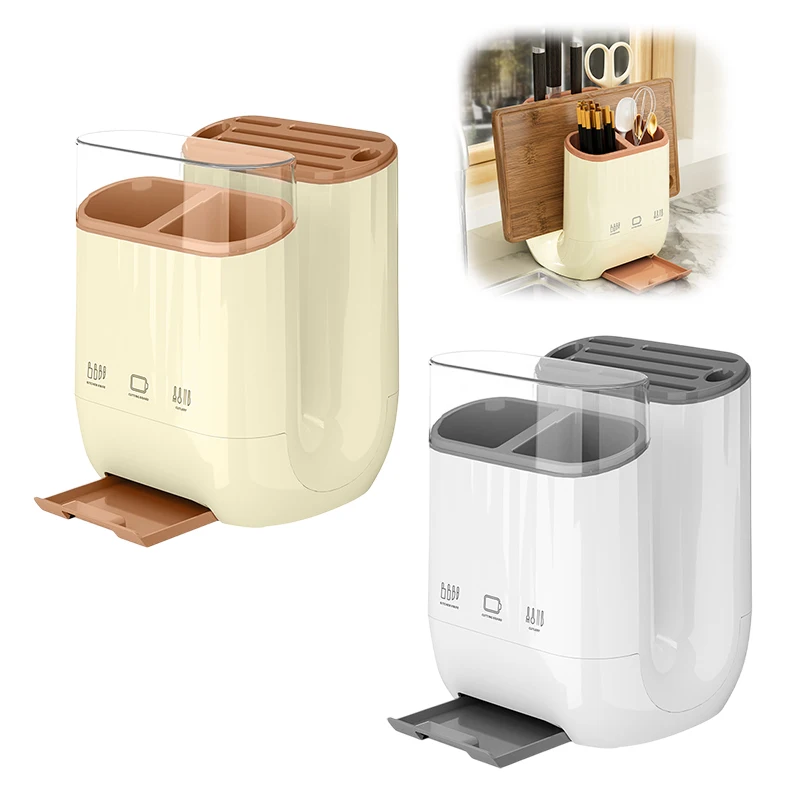 

XH Cutting Board Holder Kitchen Knife Rack Anti Slip Counter Stable Easy Cleaning Space Saving Draining Cutlery Holder Organizer