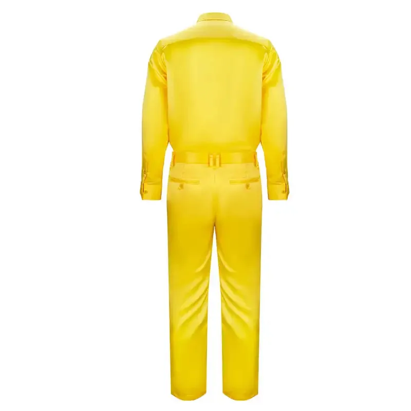 

qq34Curious George Cosplay Person in the Yellow Ted Costume Adult Shirt Trousers Hat Tie In Stock-Takerlama