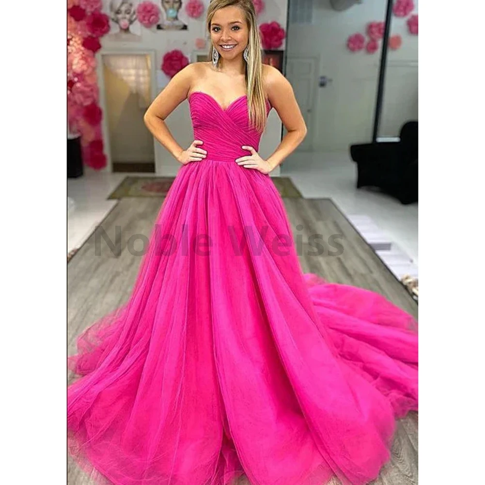 スイートハート チュール イブニング ドレス A-LINE プリーツ フロアレングス フォーマル ガウン カスタマイズ