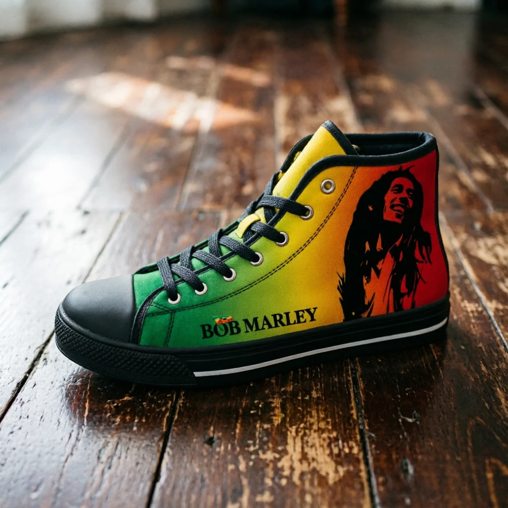 Zapatos informales con diseño de reggae de Bob Marley para hombre, zapatillas de deporte para el día a día, antideslizantes, resistentes al desgaste, calzado de ocio suave y cómodo