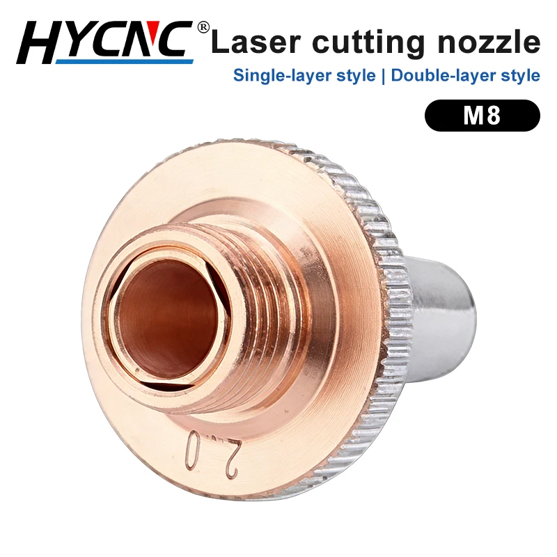 High speed laser cutting nozzle D15 H19 aperture 0.8-4.0mm thread M8 high speed high power chrome coated laser head accessories