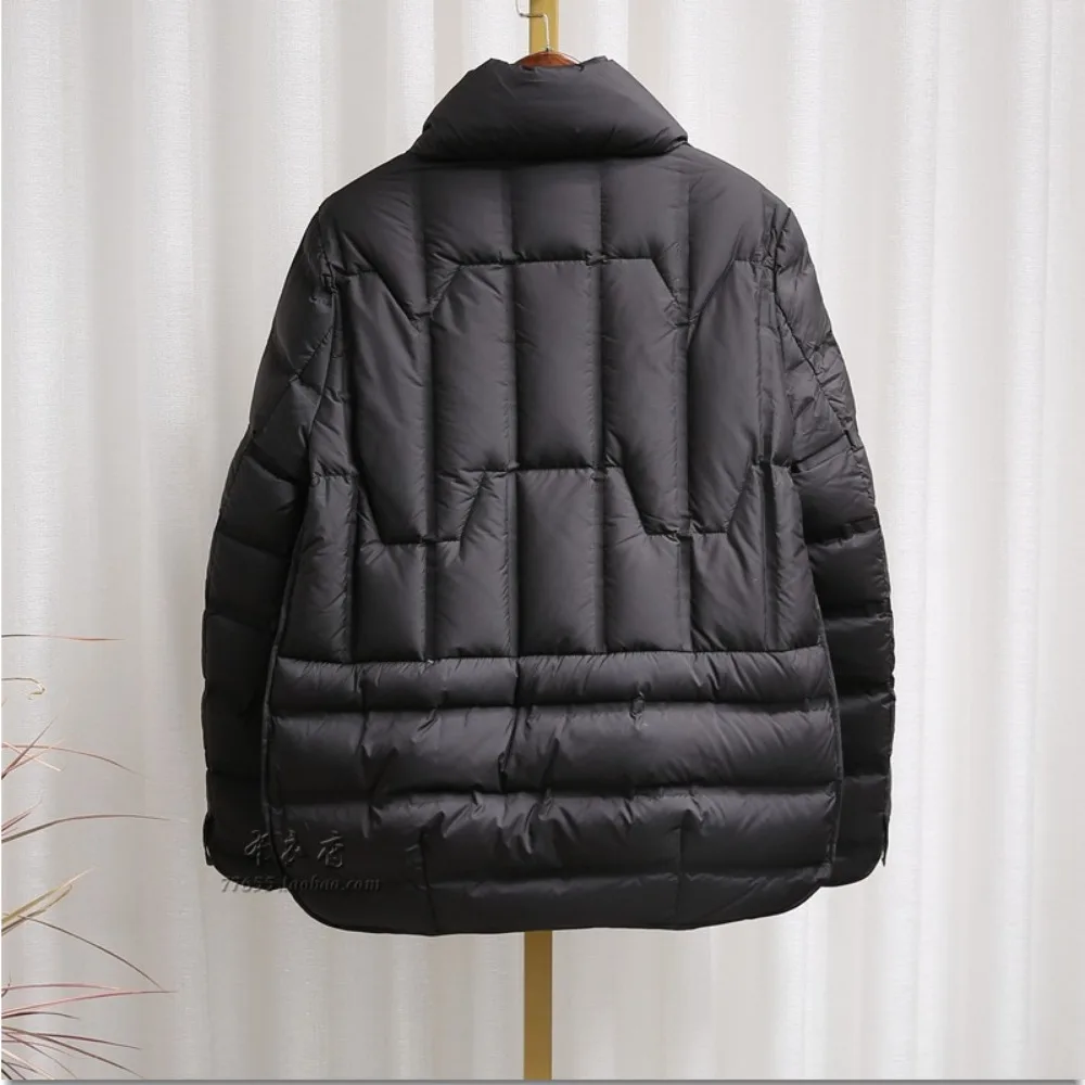 2025 المرأة الجديدة الشتاء 90% الأبيض بطة أسفل معطف عادية ضوء سترة منفوخة الإناث قصيرة واحدة الصدر الدافئة باركرز