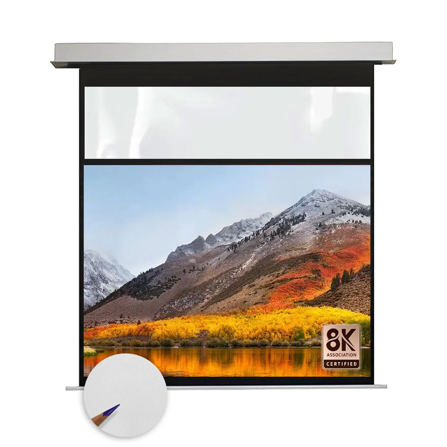 Electric ALR Projector Screen Tab-Tensioned Motorized Upgraded Ceiling Recessed Deluxe Pro Projection