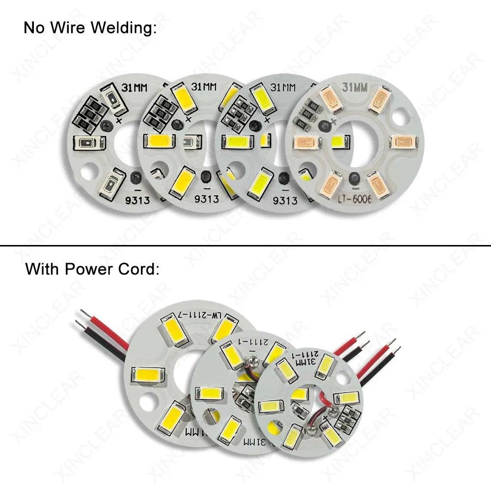 LED ライトパネル 10 個パック 3W 5V ウォームナチュラルホワイト SMD5730 錫メッキ 15cm ケーブル ラウンド形状変化光源 DIY ダウンライト用