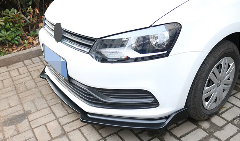 High Quality ABS Front Bumper Lip For Volkswagen VW Polo Car Bumper Front Splitter Lip 2014-2018