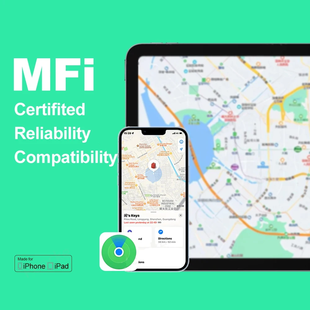 محفظة مضادة للخسارة تتبع الموقع GPS العلامة الذكية مع iPhone Find My Bluetooth Device بطاقة رفيعة للغاية شحن لاسلكي IP67