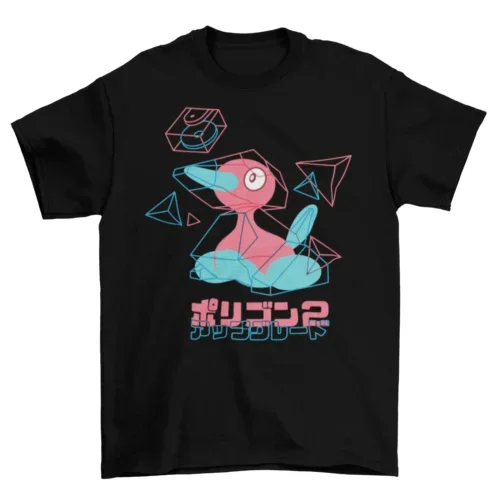 Porygon 2-t-shirt dos homens, unisex, feito de algodão, tv, 3d, gameboy, novo