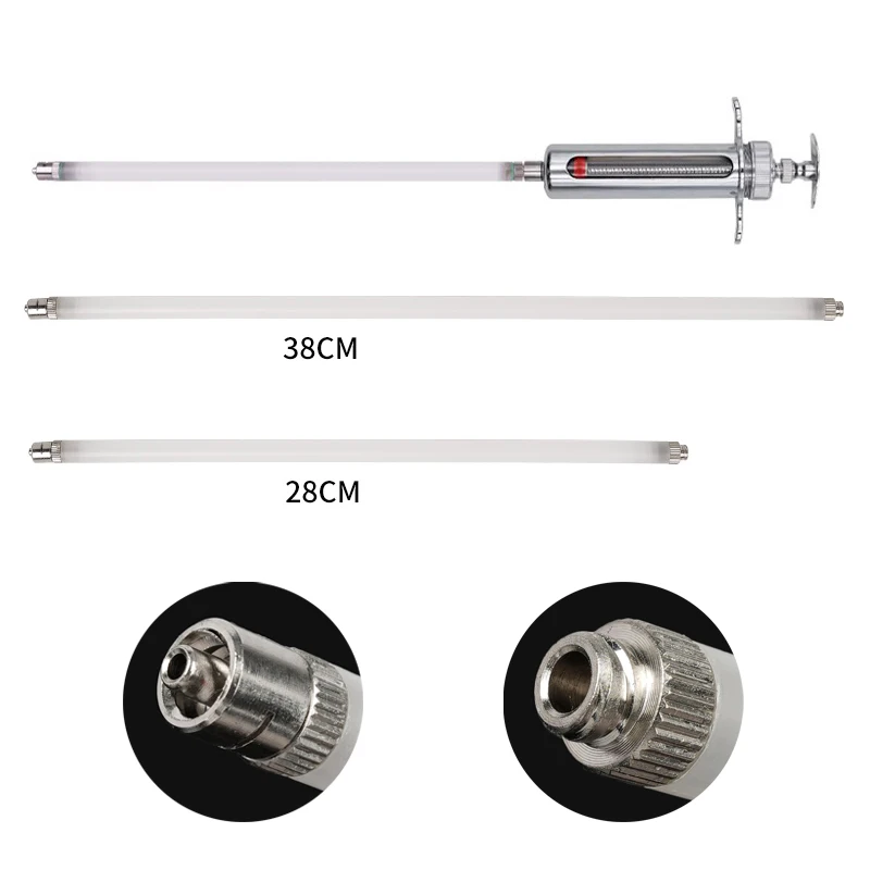 Veterinary Syringe Extended Injection Tube Continuous Syringe Injection Extension Rod Pig Cow Sheep Horse Syringe Vaccine Device