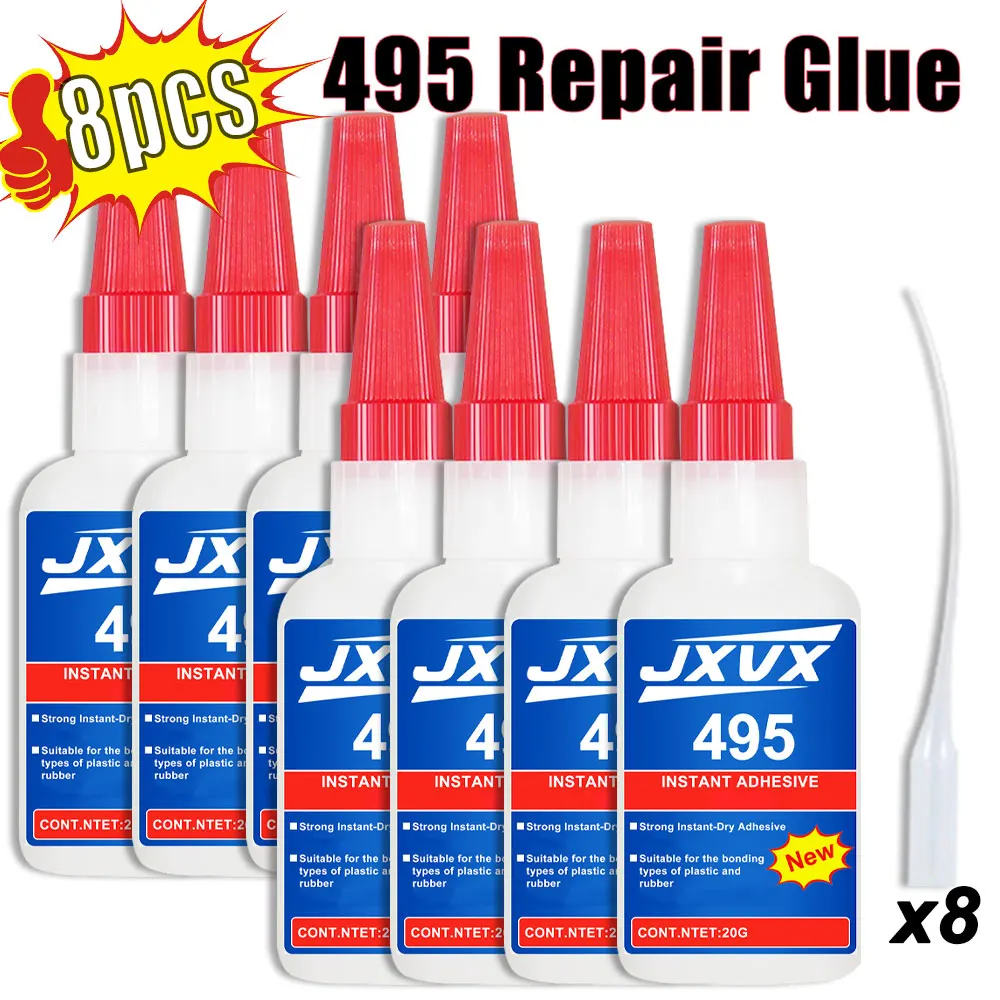 495 Quick Drying Glue, All Purpose Liquid Super Glue 20g - Fast Drying Clear Ca Adhesive for Metal, Plastic, Wood, Ceramic, Glass and DIY Repairs Easy Use