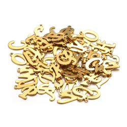 100pcs Stainless Steel MIX Letter A-Z Gold-plated Pendant for DIY Bracelet Necklace Earrings Metal Charm Jewelry Making Supplies