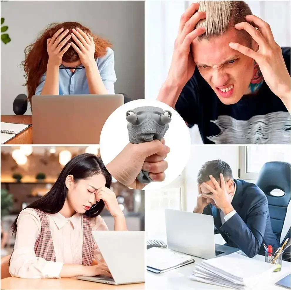 

Releases Stress Toy Slowly Rebounds Soft Moai Statue Squeeze Eyes Interested Expression Relaxes Stress Children's Gift