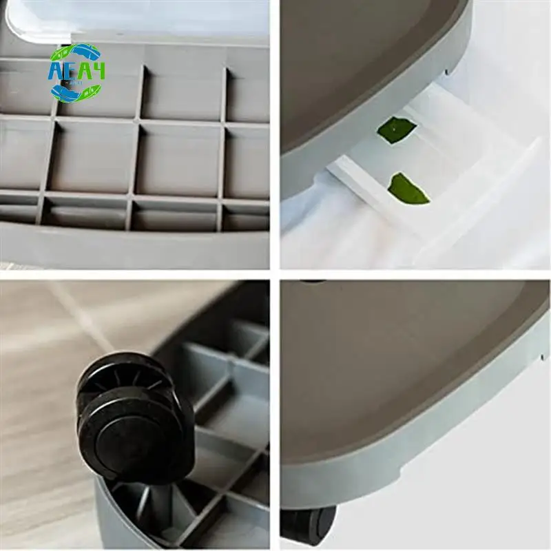 

AEA4-Flower Pot Dolly, Round Flower Pot With Roll, Plant Stand With Wheels And Water Container White