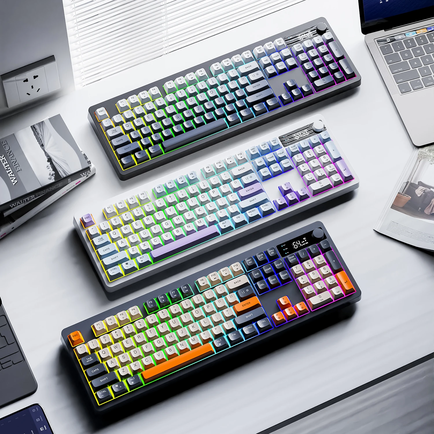 XUNFOX  TK100 wireless 2.4 keyboard Bluetooth dual-mode game silent office notebook universal keyboard