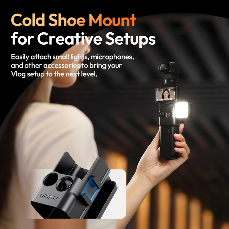 Ulanzi PK15 Pocket 3 Magnetyczny Uchwyt Rozszerzający do DJI OSMO Pocket 3 Cold Shoe 180 °   Regulowane mocowanie lampy wideo — zdjęcie produktu 6