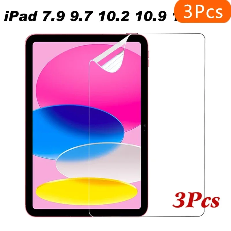 

3 шт. мягкая ПЭТ-пленка для Ipad Pro 11 2022 2021 Air 4 5 10,9 Защитная пленка для экрана для Ipad Mini 6 2 3 10,2 9,7 10 9 поколения, не стекло