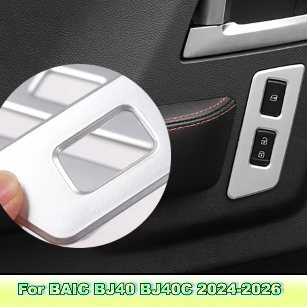 Aluminum Alloy Anti-Scratch Interior Trim Window Switch Panel & Door Bowl Decorative Cover Fit for 15 Years Later BJ40 BJ40L
