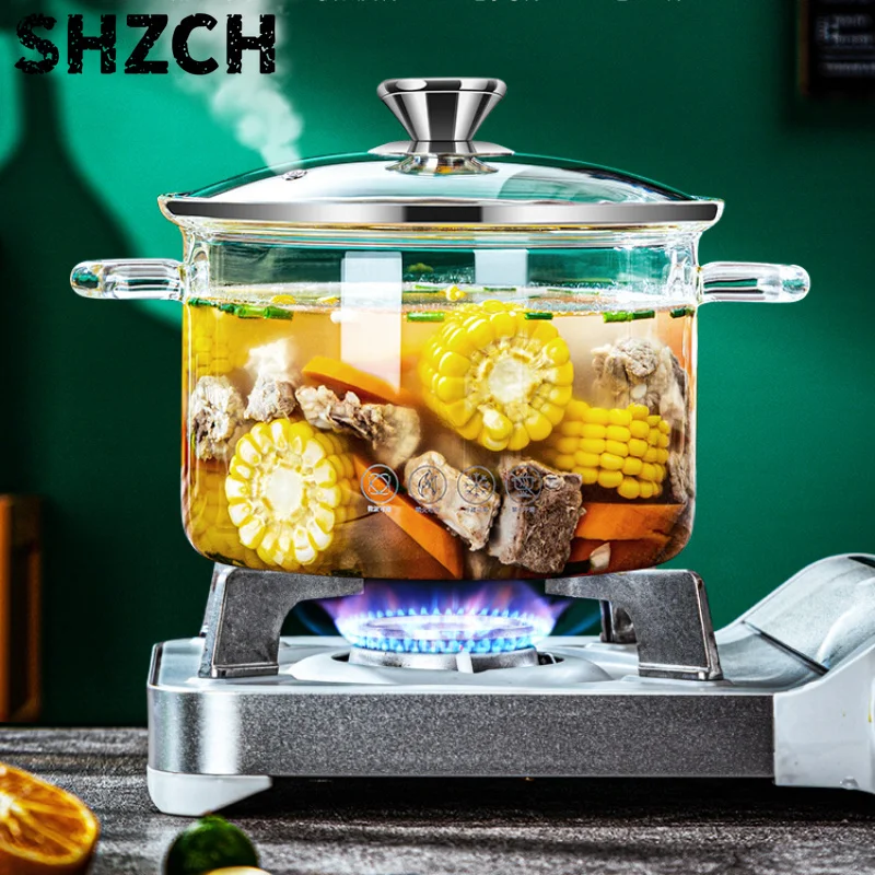 High Borosilicate Glass Stew Pot High Temperature Resistant Gas Transparent Hot Pot Induction Cooker Professional Kitchen Pot