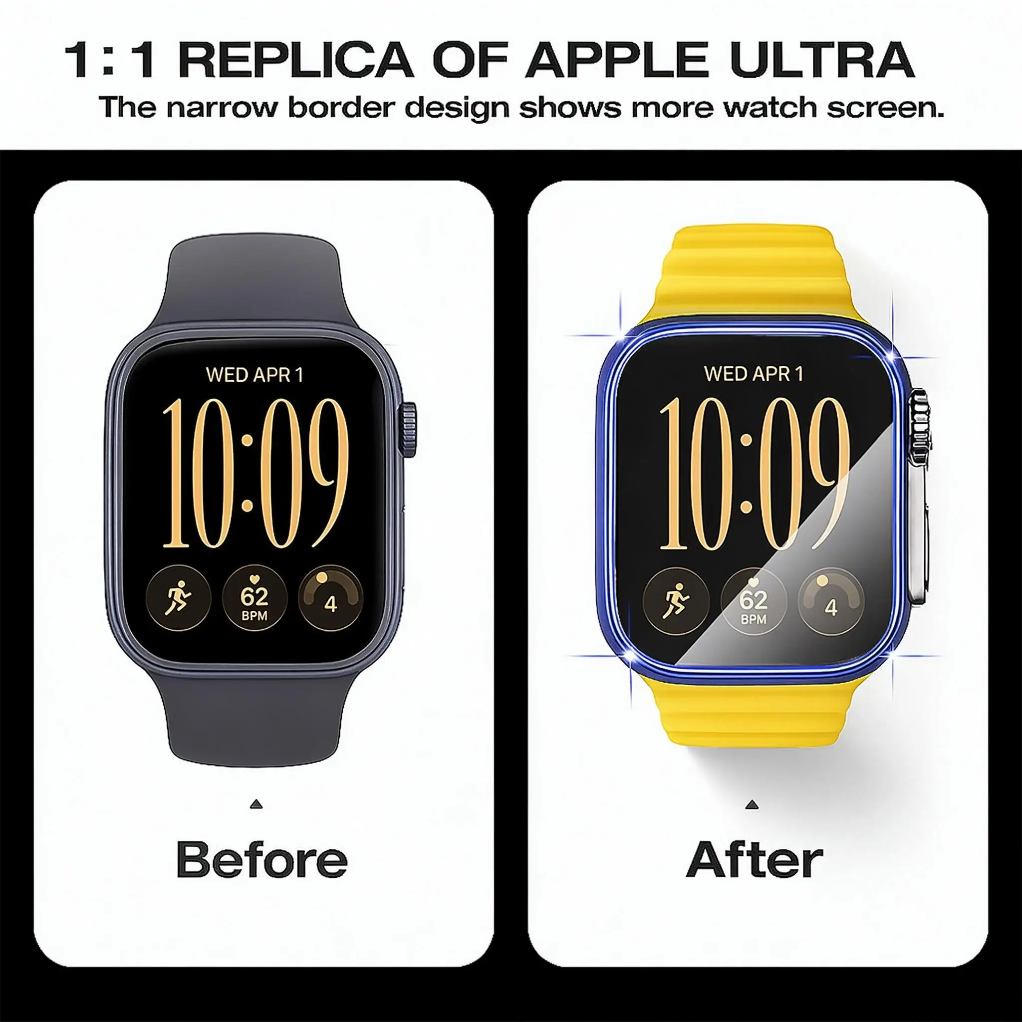 For Apple Watch Series 12 46mm 42mm For iWatch series 12 42mm 46mm Screen Protector Case Hard PC Case Tempered Glass Accessories