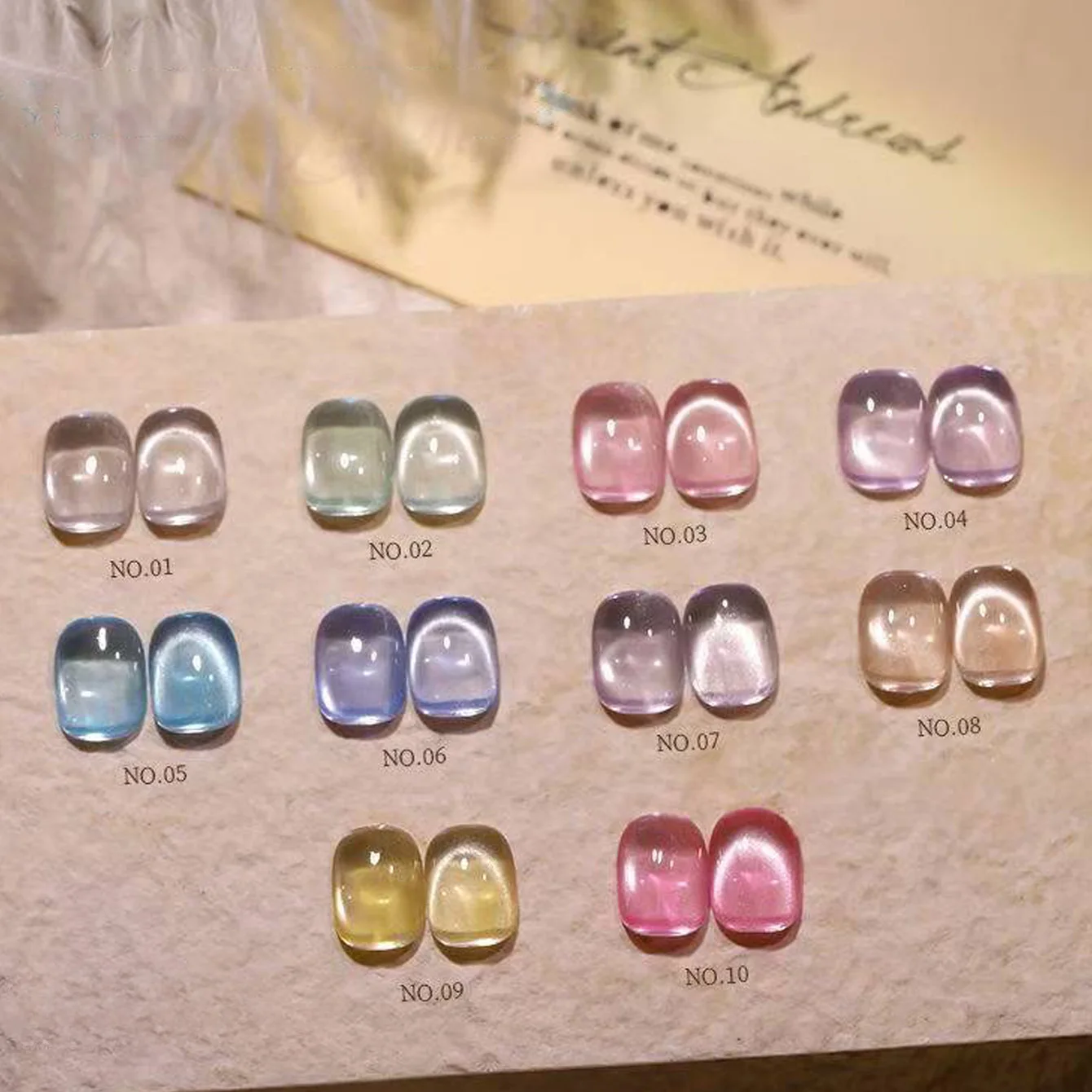 MN 1-12pcs 12ML Ice Clear Glass Beads Cat Eye Gel Nail Polish Top Selling Pink Colors Nail Polish White Nails Pink Nails