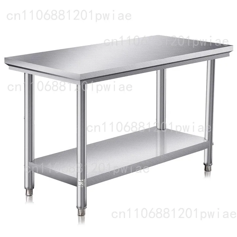 Stainless Steel Work Table Heavy Duty Food Prep Worktable with Adjustable Height for Restaurant