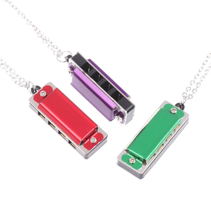 Harmonijka mini ze stopu, 4 otwory, 8 tonów, instrument muzyczny, zabawka dla dzieci, prezent dla uczniów szkół podstawowych.