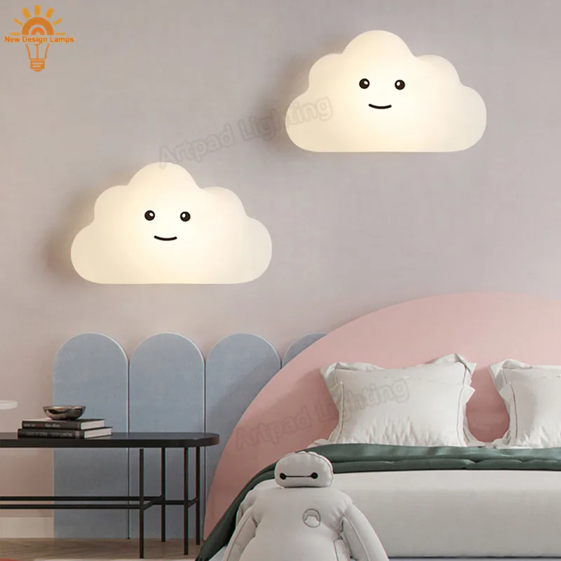 Nordic Children Room Cloud Wall Lamp Beside Bedroom Light Fixtures Modern Decor Minimalist Sconce Lights with USB Plug 10W