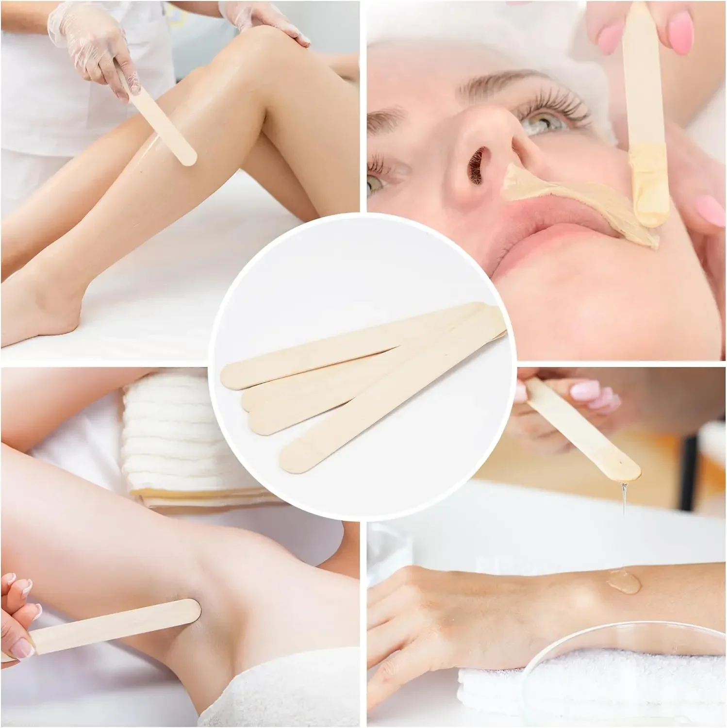 200/100/50/5pcs Tattoo Waxing Sticks Disposable Wooden Tongue Depressor Sterilized Individual Pack Removal Tongue Beauty Tool