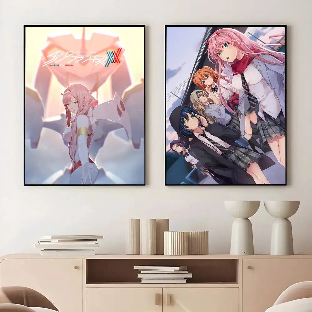 Anime Darling In The Franxx Poster Arte autoadesiva Adesivo di carta impermeabile Decorazione della parete della stanza della casa