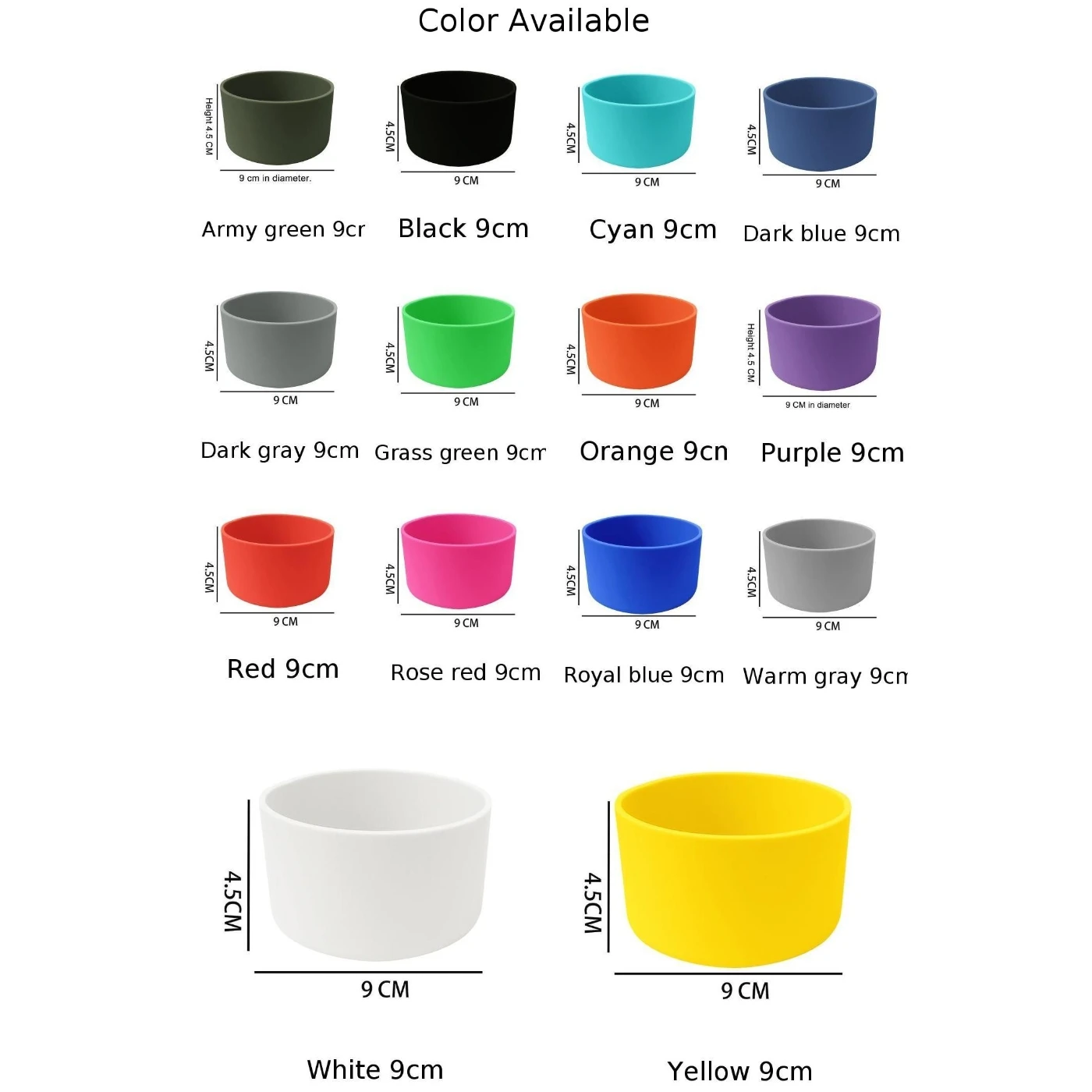 7.5cm/9cm Silicone Cup Cover Bottle Sleeve Space Pot Boot Rubber Bottom Pad 32-40oz Water Bottle Kitchen Accessories Universal