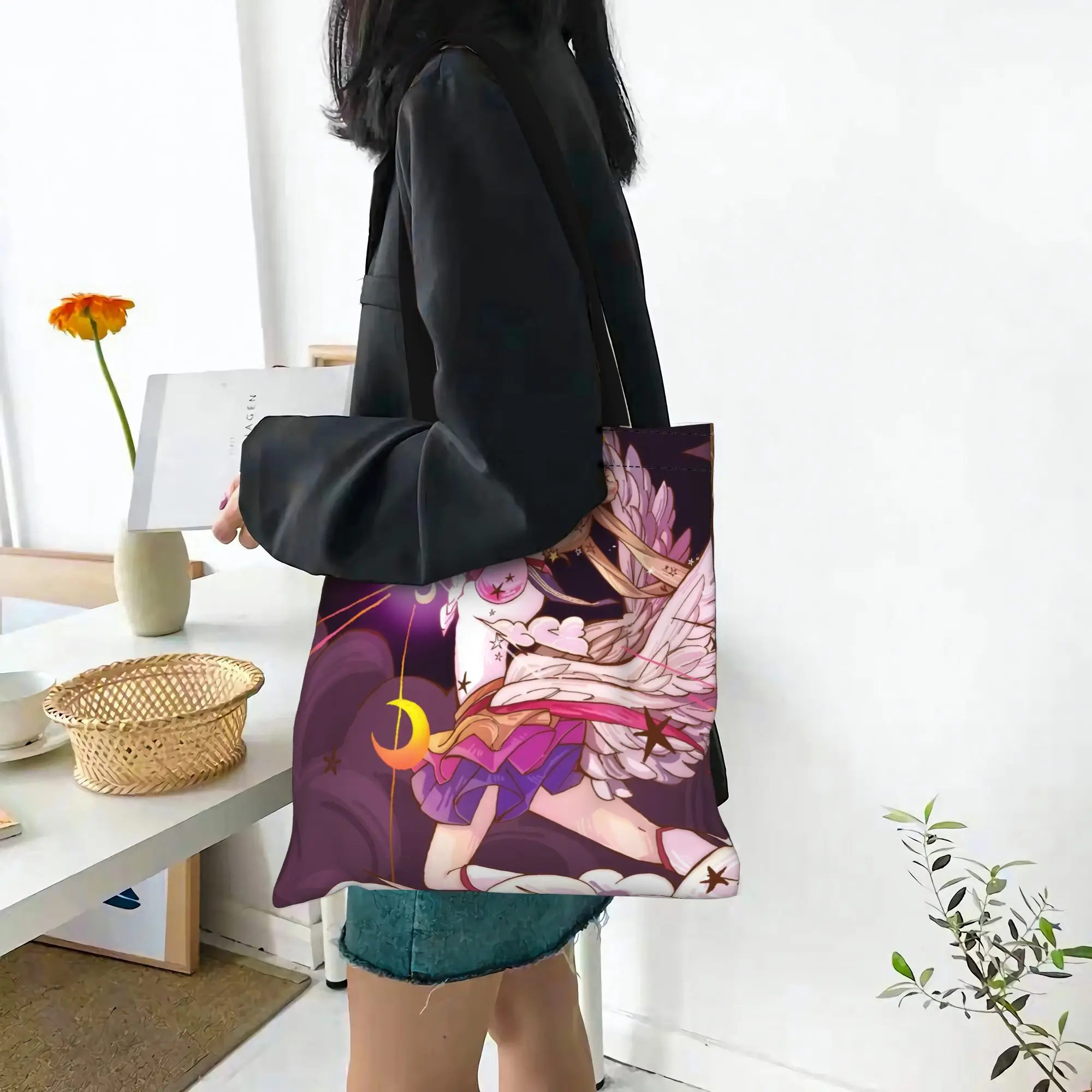 1PC Serenity Canvas Tote Bag Sailor Moon Handbag Outdoor Handbag Trendy Tote - view 5