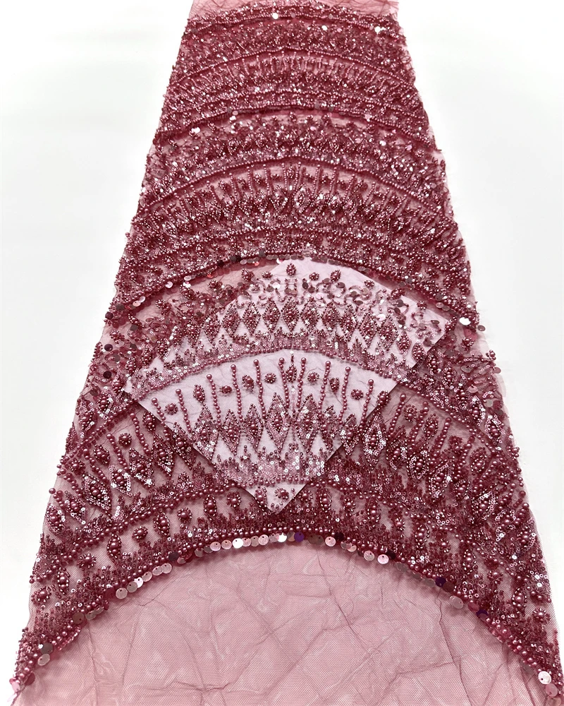 الأزرق جودة عالية النيجيري الأفريقي صافي نسيج الدانتيل مع الترتر اليدوية الثقيلة مطرز الدانتيل القماش فساتين لحضور الحفلات الموسيقية الخرز