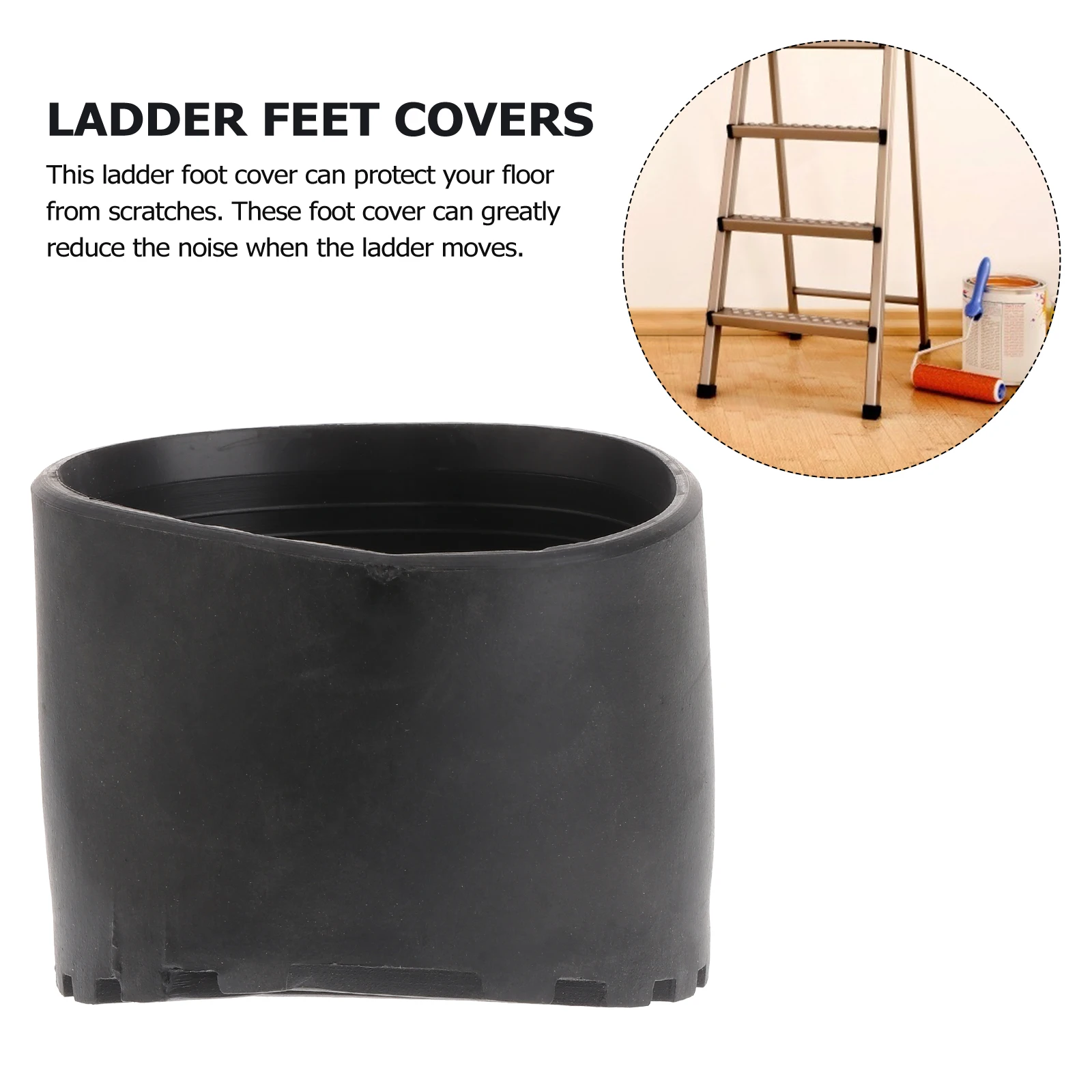 

2 Pcs Round Foot Cover Anti-slip Pad Ladder Leg Covers Pads Non-slip Back End Step Feet Stabilizer