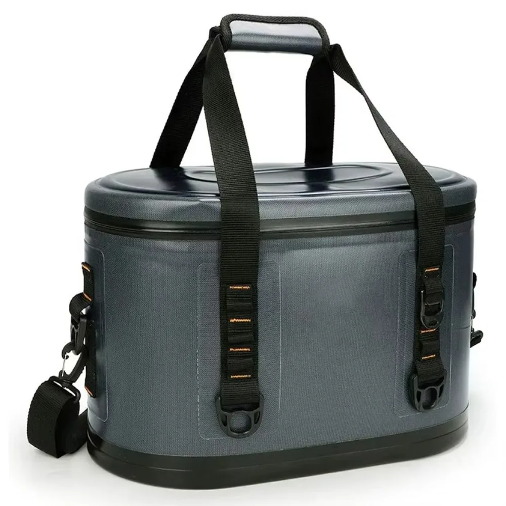 Outdoor camping picnic TPU thermal insulation refrigerated bag 24 cans large capacity soft waterproof portable