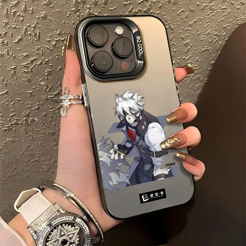 Zenless Zone Zero Von Lycaon Mousepad Custodia per telefono IMD Colore Argento Shell per IPhone 16 15 14 13 12 Pro Max Plus
