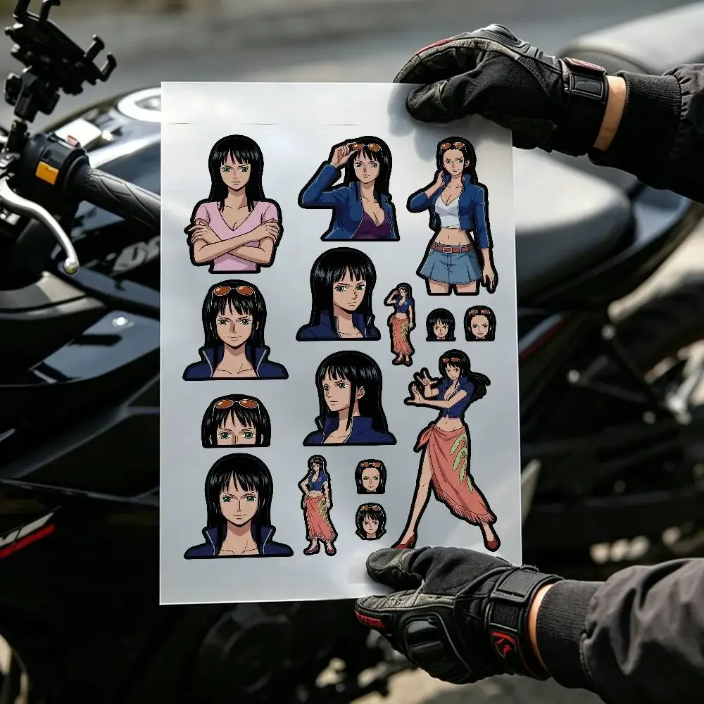 Anime Nico Robin Reflective Motorcycle Sticker High Visibility Safety Decal for Helmet Car Bike  Waterproof Self-Adhesive