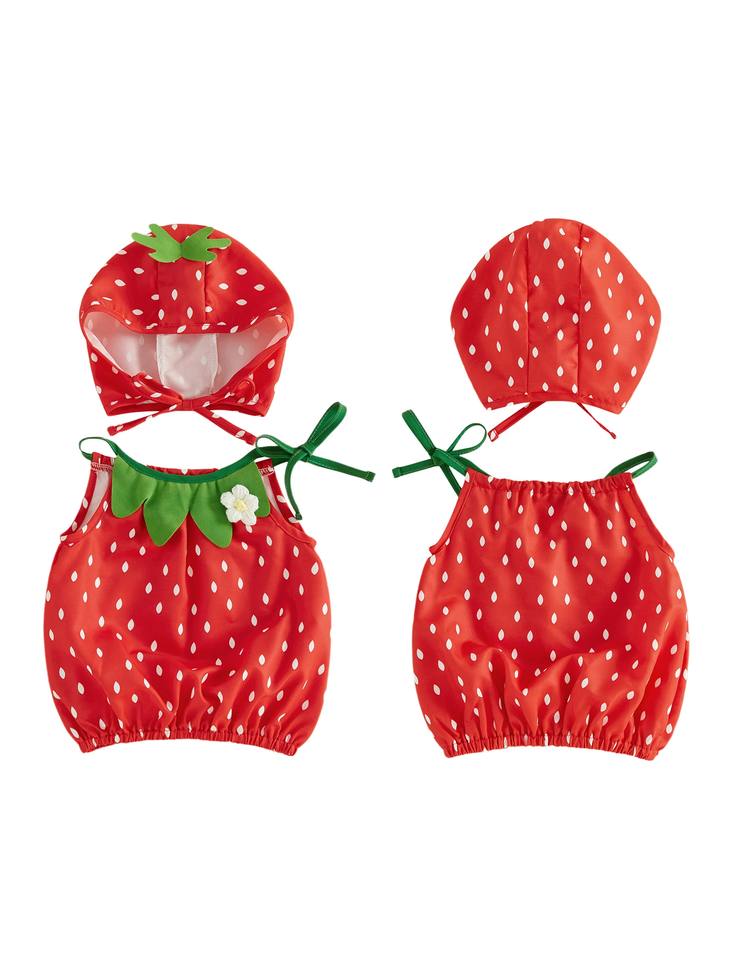 With Hat Romper Strawberry-Pumpkin-Ghost Neck Baby Halloween Strawberry Strawberry-Pumpkin Strawberry With